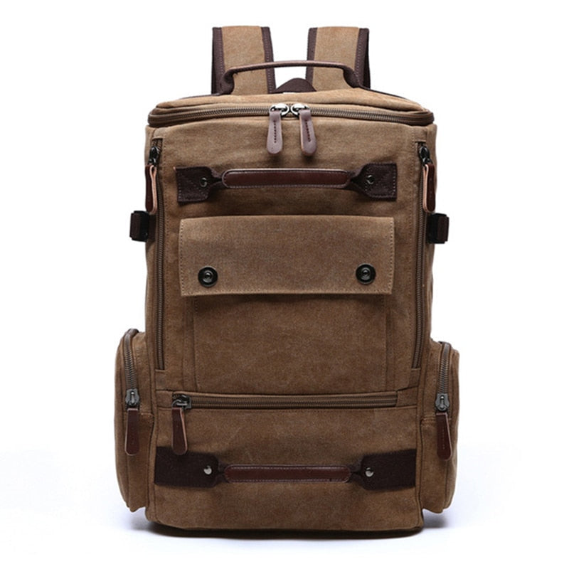 Men's Rectangular Shaped Canvas Backpack - Happy Health Star