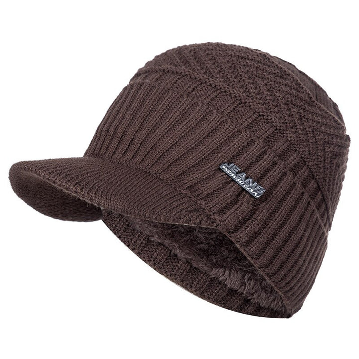 Knitted Warm Hat with Visor - Happy Health Star