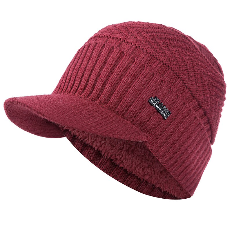 Knitted Warm Hat with Visor - Happy Health Star