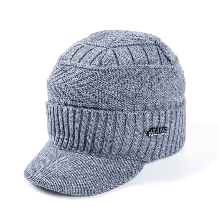 Knitted Warm Hat with Visor - Happy Health Star